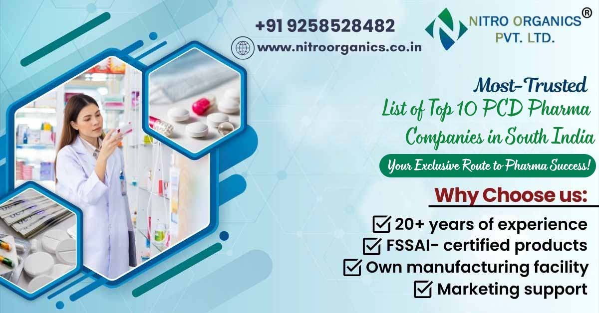 List of Top 10 PCD Pharma Companies in South India | Nitro Organics